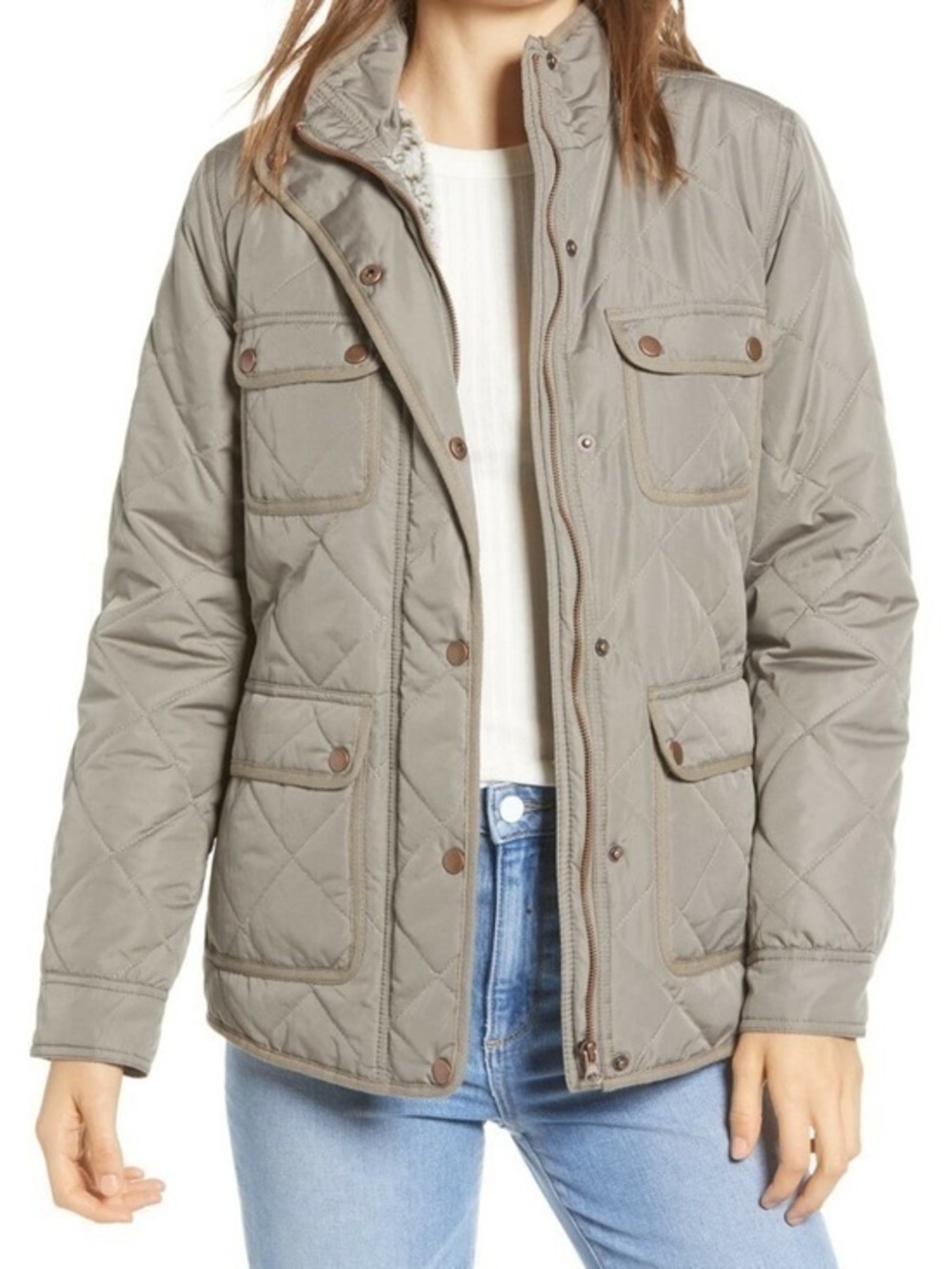 EUC Thread & Supply Fleece Lined Quilted Utility Jacket Size L